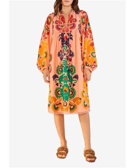 Get Ready for Summer Adventures in the Farm Rio Amulet Midi Dress with Bohemian Vibes